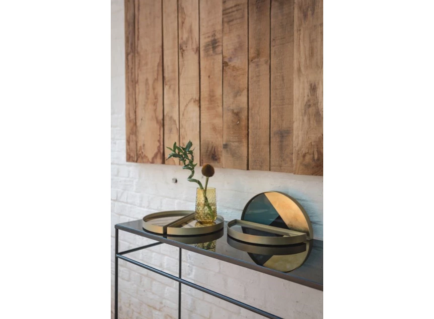 20541 Ethnicraft Geometric Half-Moon Valet Tray set of 2 Ø30cm  Decor