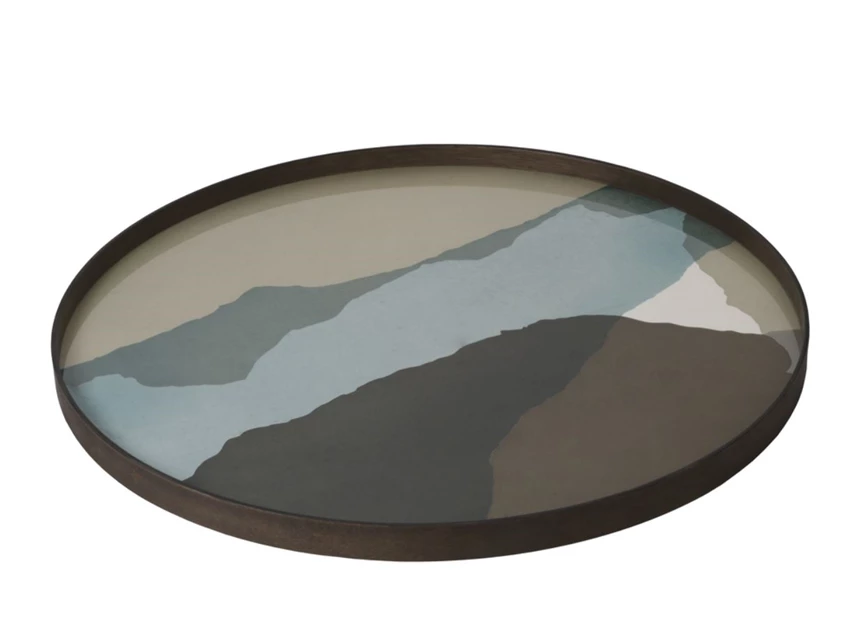 20462 Ethnicraft Graphite Wabi Sabi Tray XL Ø92cm Schuin