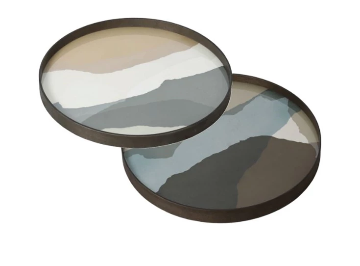 20462 Ethnicraft Graphite Wabi Sabi Tray XL Ø92cm Duo