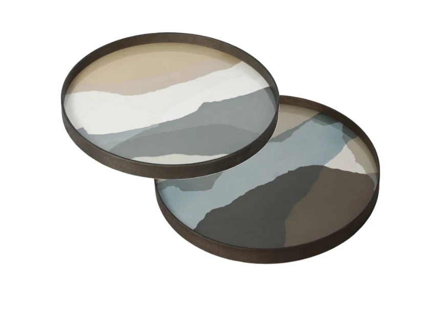 20462 Ethnicraft Graphite Wabi Sabi Tray XL Ø92cm Duo