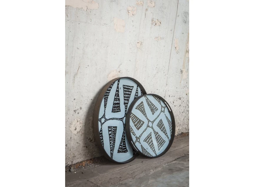 Set Dark Bohemian Glass Tray L 20460 Ethnicraft