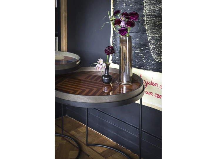 Zijkant Orange Chevron Glass Tray L 20935 Ethnicraft