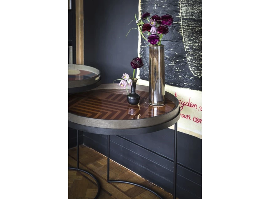 Zijkant Orange Chevron Glass Tray L 20935 Ethnicraft