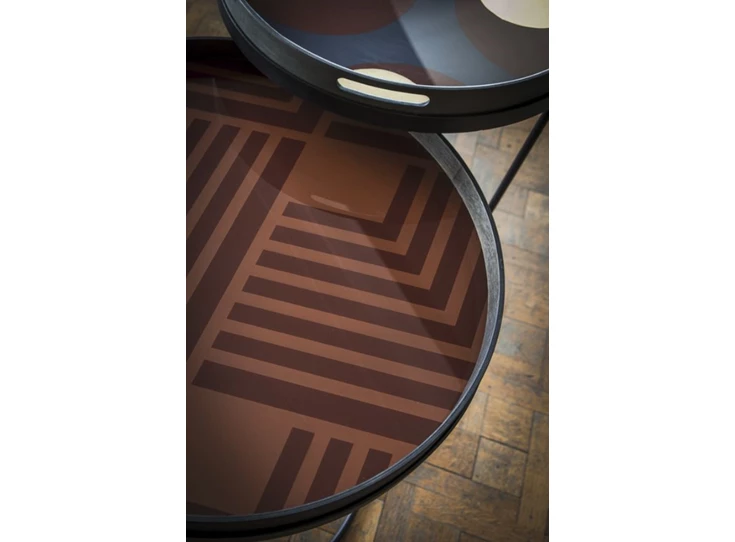 Detail Orange Chevron Glass Tray L 20935 Ethnicraft