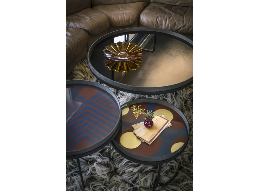 Zijkant Midnight Chevron Glass Tray L 20934 Ethnicraft