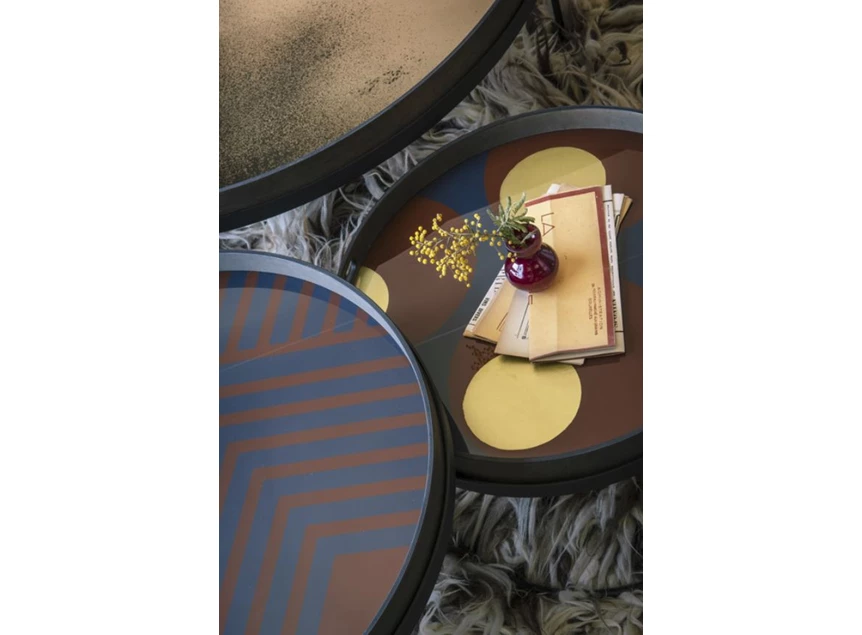 Detail Midnight Chevron Glass Tray L 20934 Ethnicraft