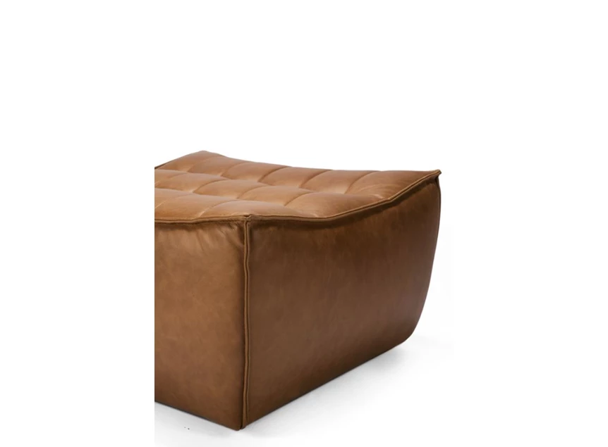 Zetel Poef Old Saddle Ethnicraft cognac