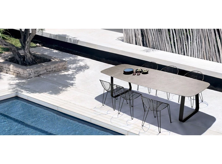 Outdoor Tafel Curve Faux Elyps keramiek Joli