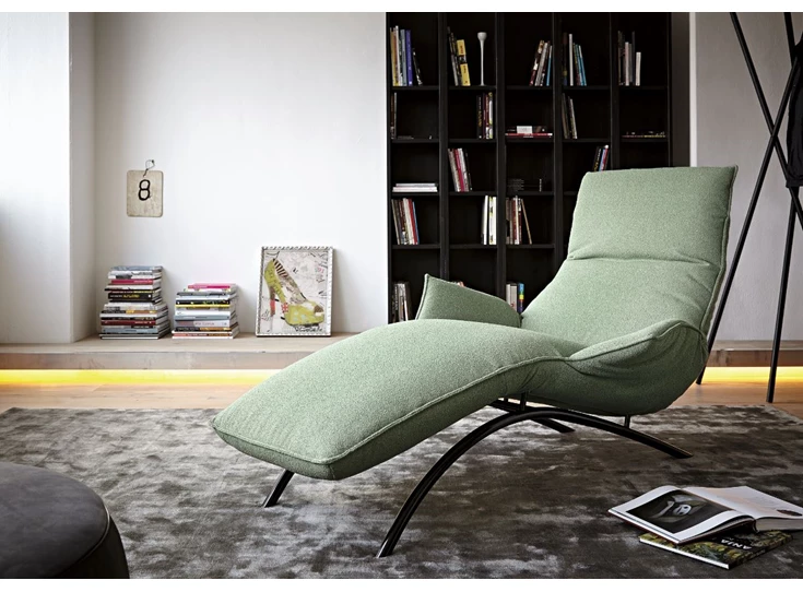 Sfeerfoto Ligzetel Joleen relax elektrisch stof munt groen Koinor