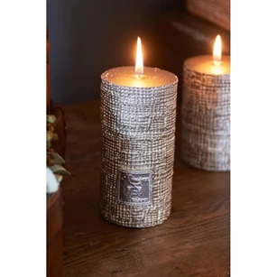 312250 Rivièra Maison RM Linnen Candle Dusty silver Ø7cm H13cm