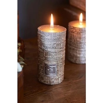 312250 Rivièra Maison RM Linnen Candle Dusty silver Ø7cm H13cm