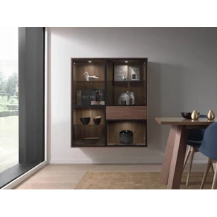 Vitrinekast in noot fineer D1446474647386 Adatto