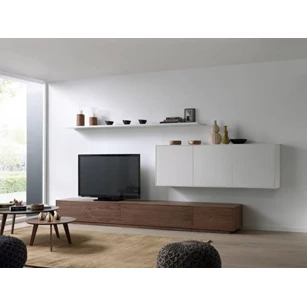 Tv-kast in noot fineer in mat wit D1446472968693 Adatto