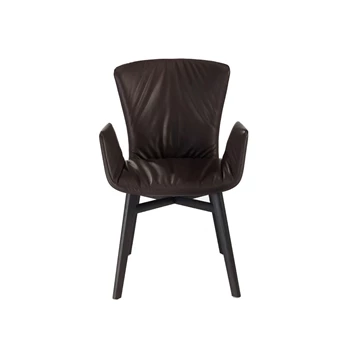 Armstoel Dexter 2056-I houten poot leder Draenert