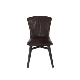 Stoel Dexter 2056 houten poot leder Draenert