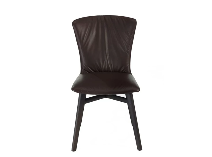 Stoel Dexter 2056 houten poot leder Draenert