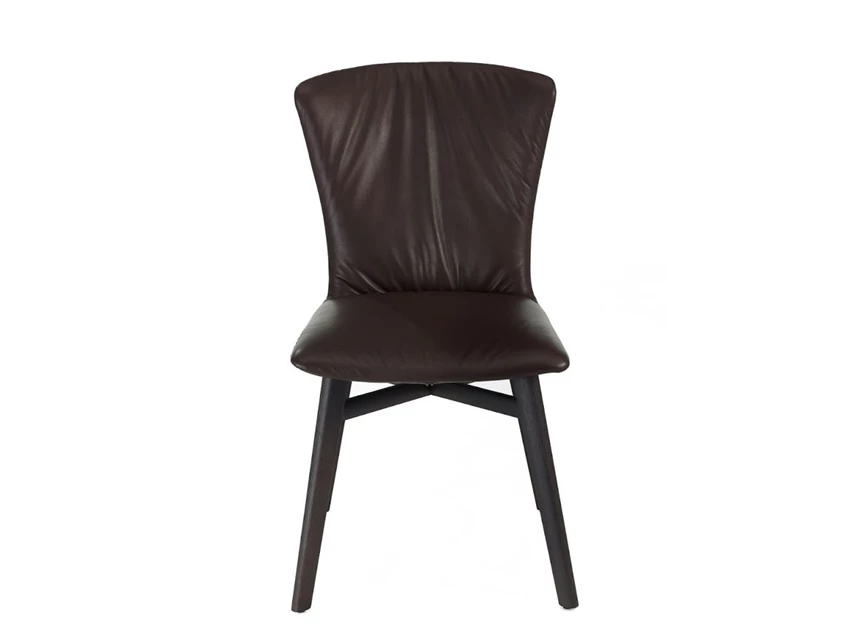 Stoel Dexter 2056 houten poot leder Draenert