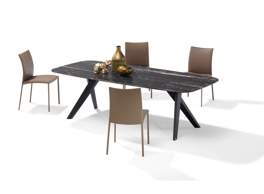 Met stoelen Tafel Lope 1541 Nero Marquina Draenert