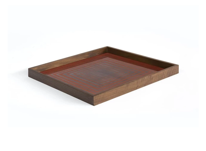 20921 Ethnicraft Pumpkin Square Glass Tray L 51x51cm Schuin