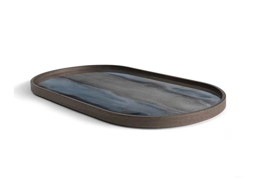 20917 Ethnicraft Graphite Organic Tray M 71x36x3cm Schuin