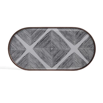 20916 Ethnicraft Slate Linear Squares Tray M 71x36x3 cm Bovenkant