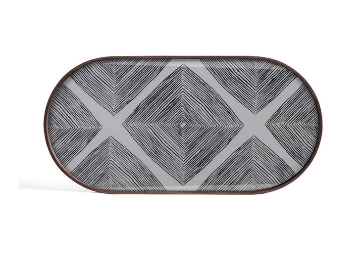 20916 Ethnicraft Slate Linear Squares Tray M 71x36x3 cm Bovenkant