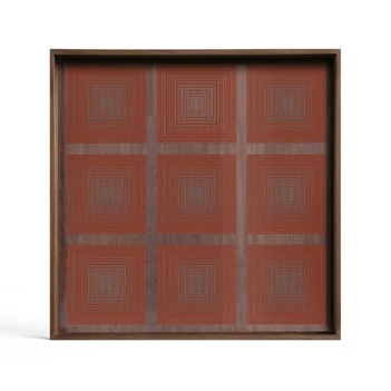 20918 Ethnicraft Pumpkin Squares Tray S 38x38cm Bovenkant