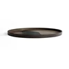 20909 Ethnicraft Graphite Combined dots glass tray XL Ø92cm Bovenkant Zijkant