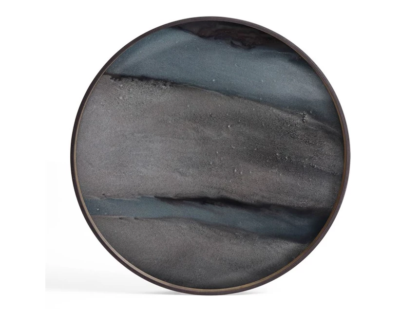 20913 Ethnicraft Graphite Organic Tray L  Ø61cm Bovenkant