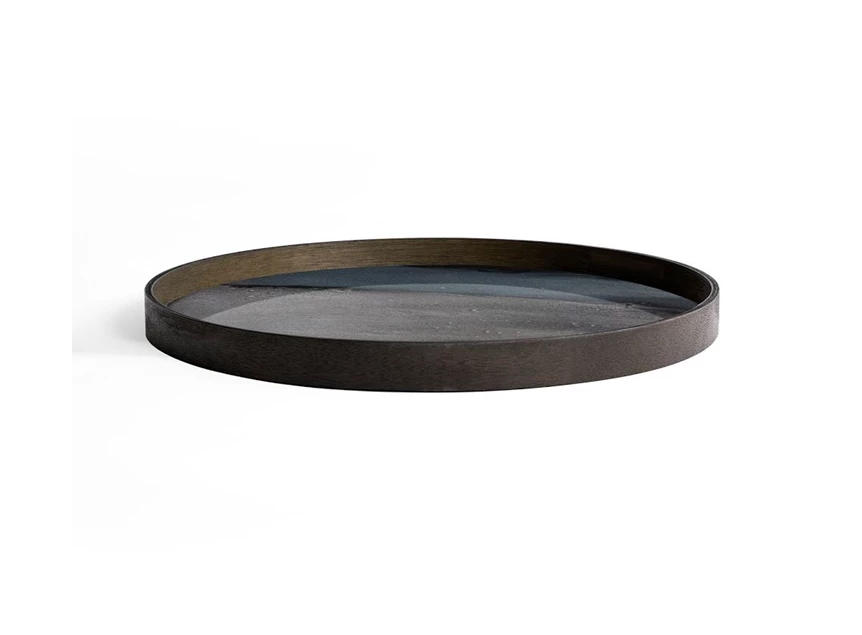 20913 Ethnicraft Graphite Organic Tray L  Ø61cm Zijkant