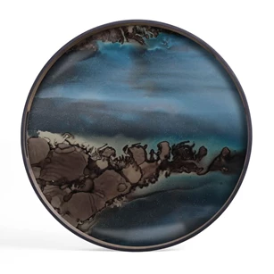 20911 Ethnicraft Slate Organic Tray S Ø48cm Bovenkant