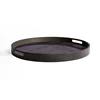 20910 Ethnicraft Midnight Linear Squares Tray S Round Ø48cm Zijkant