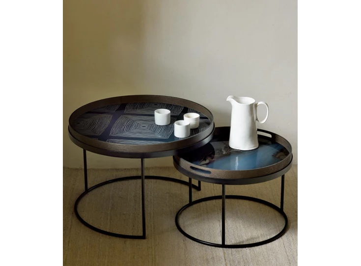 20911 Ethnicraft Slate Organic Tray S Ø48cm Tafel