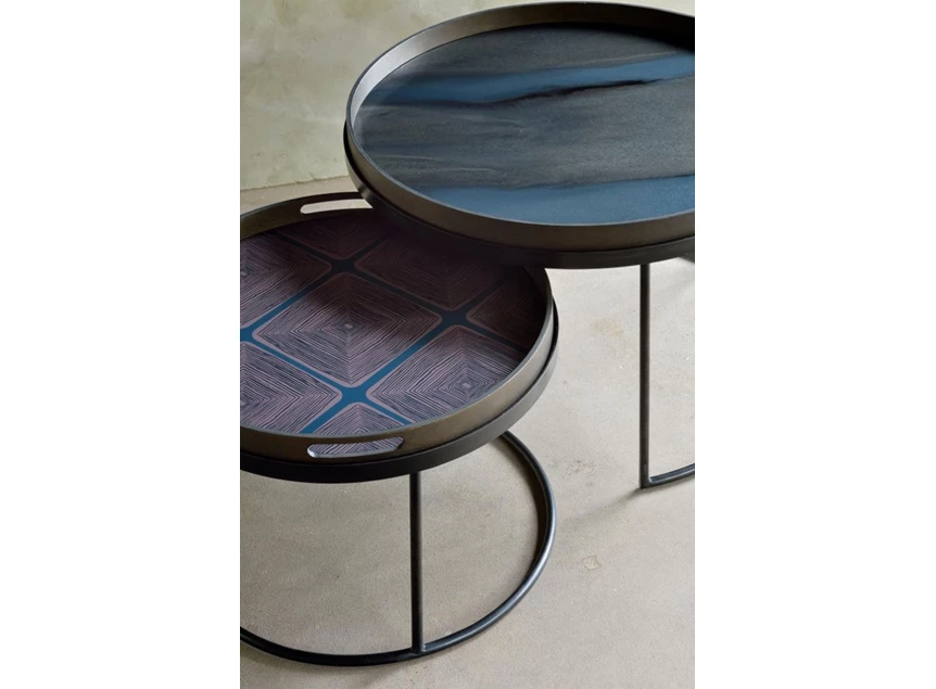 20913 Ethnicraft Graphite Organic Tray L  Ø61cm Tafel detail