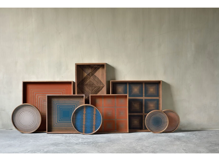 20918 Ethnicraft Pumpkin Squares Tray S 38x38cm Collectie