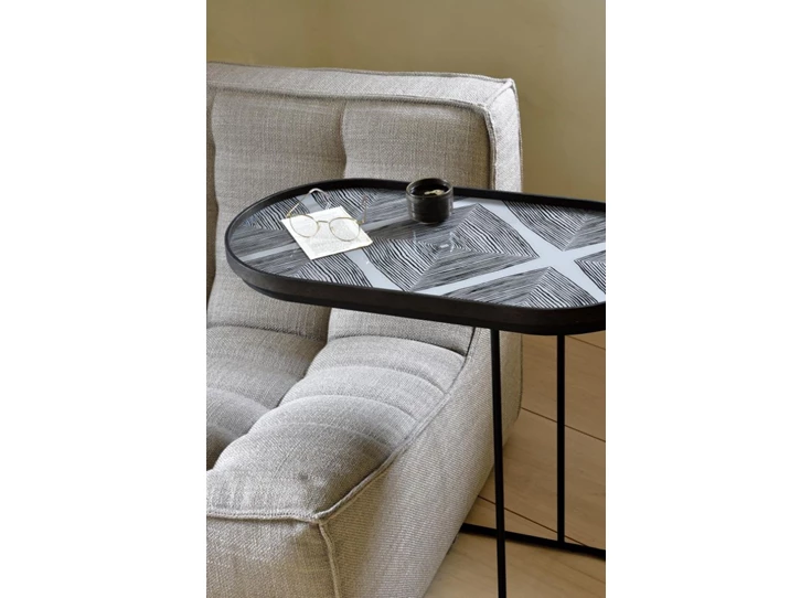 20916 Ethnicraft Slate Linear Squares Tray M 71x36x3 cm Tafel