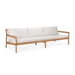 Zetel Outdoor Teak Jack Ethnicraft 3 Seater Off White schuin