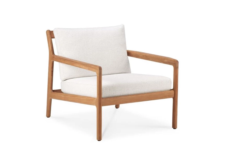 Zetel Teak Jack Off white Ethnicraft 1-seater schuin