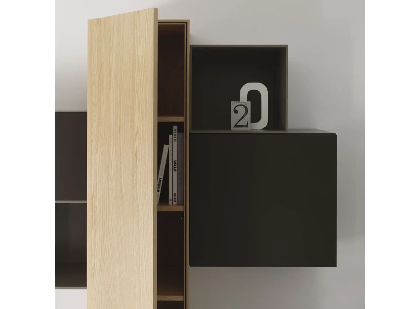 Open Tv-kast Cubo opstelling 678 combinatie matte lak en hout Sudbrock