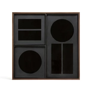 20398 Ethnicraft Charcoal desk organiser 33x33cm Bovenkant