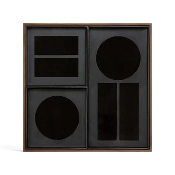 20398 Ethnicraft Charcoal desk organiser 33x33cm Bovenkant