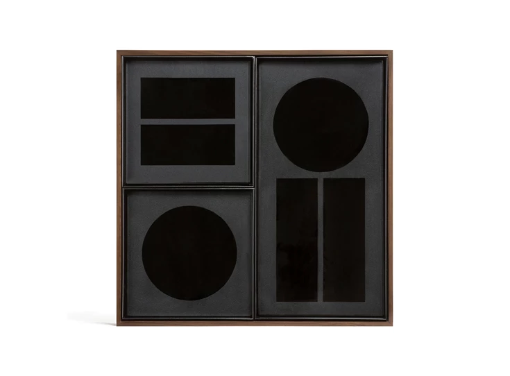 20398 Ethnicraft Charcoal desk organiser 33x33cm Bovenkant