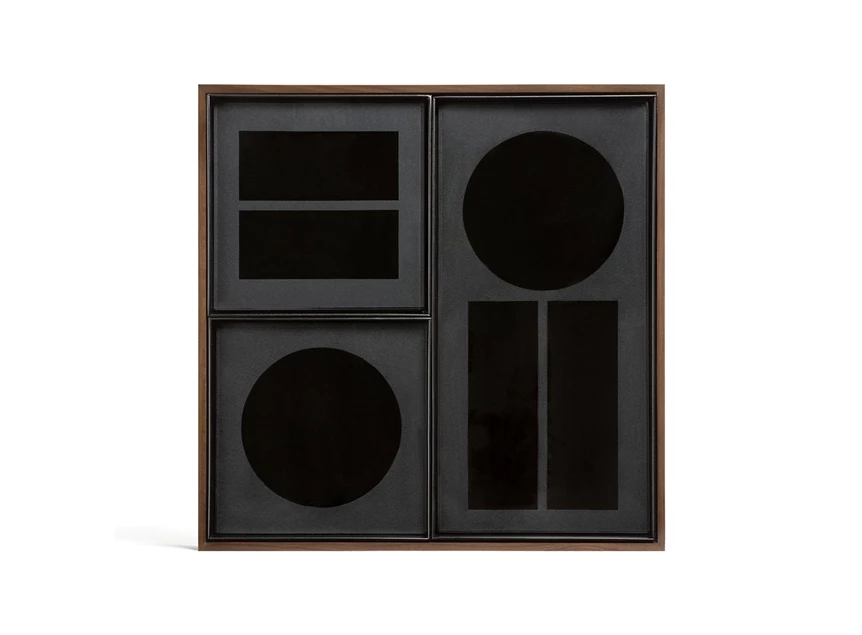 20398 Ethnicraft Charcoal desk organiser 33x33cm Bovenkant