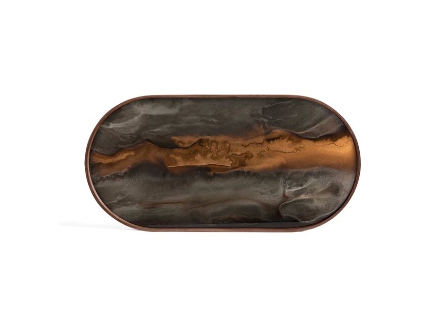 20369 Ethnicraft bronze organic tray M 71x36x3cm Bovenkant