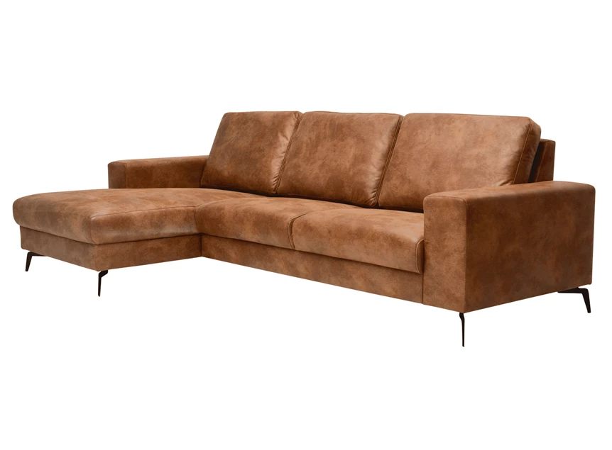sofa Paolo met longchair cognac