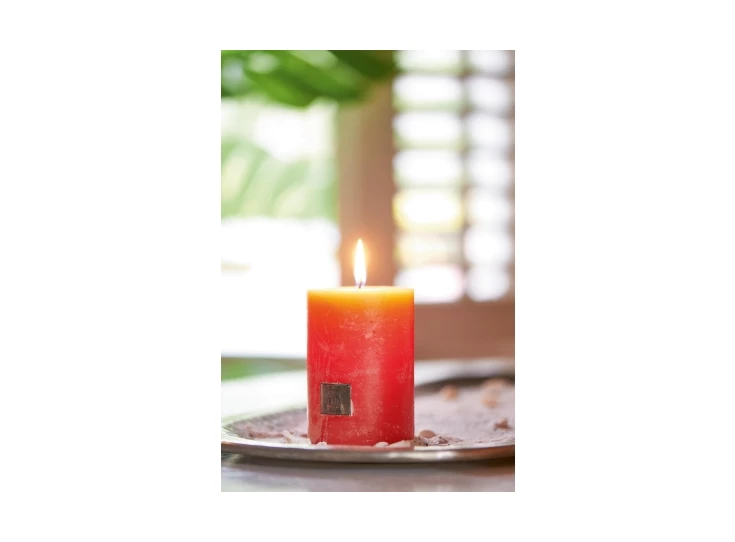 334360 Rivièra Maison RM Rustic Candle Ø7cm H10cm Classic Coral