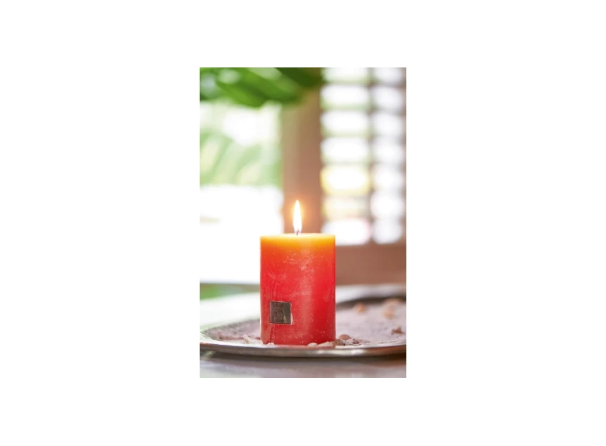 334360 Rivièra Maison RM Rustic Candle Ø7cm H10cm Classic Coral
