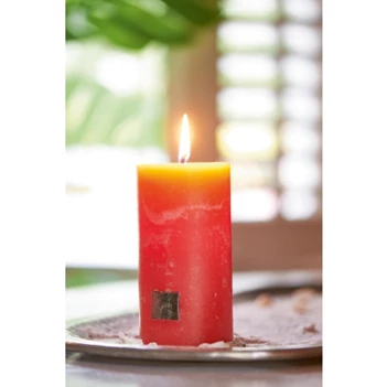 334410 Rivièra Maison RM Rustic Candle Ø7cm H13cm Classic coral
