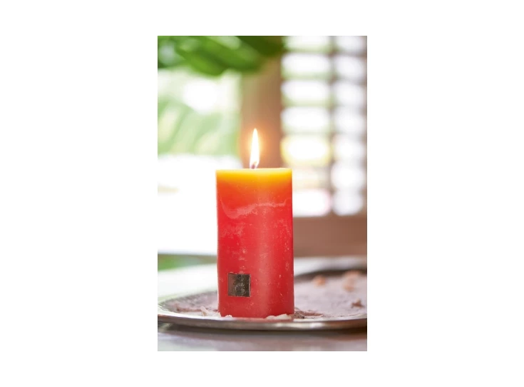 334410 Rivièra Maison RM Rustic Candle Ø7cm H13cm Classic coral