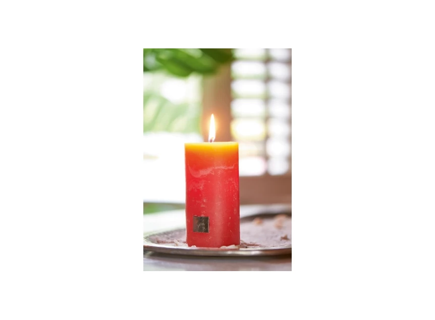 334410 Rivièra Maison RM Rustic Candle Ø7cm H13cm Classic coral